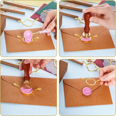 طقم ختم الشمع المعدني 8 قطع من cnmg مع قوالب ختم الشمع المعدنية، حصيرة ختم الشمع، مجموعة قوالب ختم الشمع لأظرف الدعوات، تغليف الهدايا in Kuwait