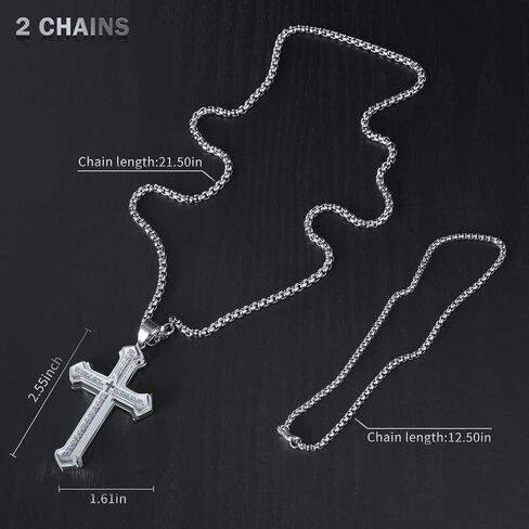 LeapoFaith Cross Pendant for Car Rear View Mirror Hanging Cross Charm Car Interior Mirror Accessories Decor Ornament Jesus Cross Necklace Lord's Prayer Men Women Christian Gift (Stripe Black) in Kuwait