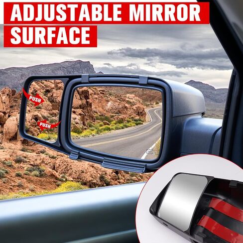 HAKA TOUGH Clip On Towing Mirror Extensions and Antenna Base Cover Kit for 2009-2018 Dodge Ram 1500 2500 3500, Snap & Zap Side Rearview Mirror Extend Cover, Antenna Ornament Adapter Mount Accessories in Saudi Arabia