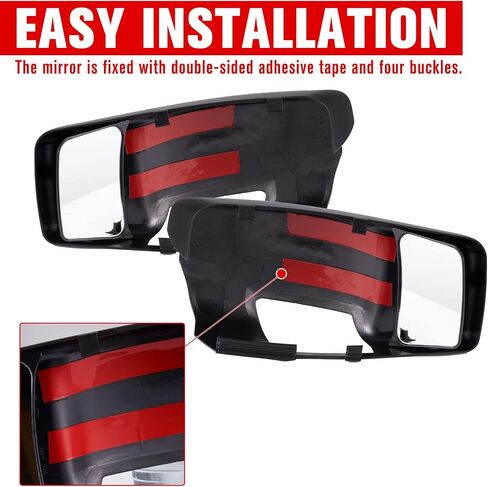 HAKA TOUGH Clip On Towing Mirror Extensions and Antenna Base Cover Kit for 2009-2018 Dodge Ram 1500 2500 3500, Snap & Zap Side Rearview Mirror Extend Cover, Antenna Ornament Adapter Mount Accessories in Saudi Arabia