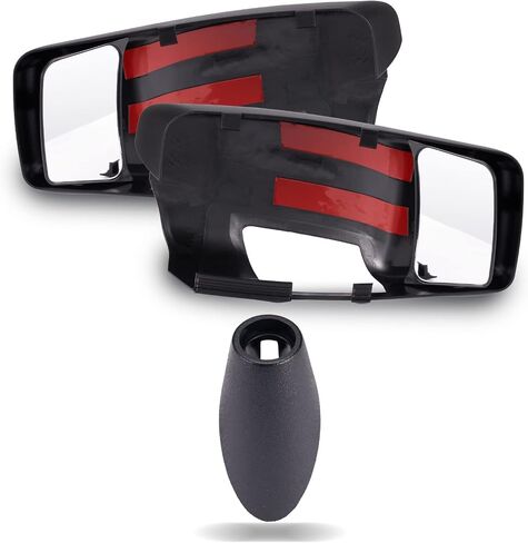 HAKA TOUGH Clip On Towing Mirror Extensions and Antenna Base Cover Kit for 2009-2018 Dodge Ram 1500 2500 3500, Snap & Zap Side Rearview Mirror Extend Cover, Antenna Ornament Adapter Mount Accessories in Saudi Arabia
