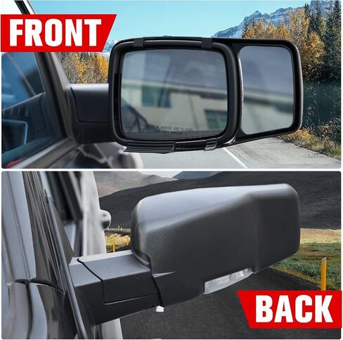 HAKA TOUGH Clip On Towing Mirror Extensions and Antenna Base Cover Kit for 2009-2018 Dodge Ram 1500 2500 3500, Snap & Zap Side Rearview Mirror Extend Cover, Antenna Ornament Adapter Mount Accessories in Saudi Arabia
