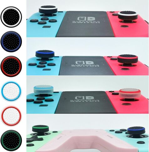 ZHI-NYLLDJS FPS مجموعة مقابض الإبهام لنينتندو سويتش / OLED / لايت، لأغطية عصا التحكم نينتندو سويتش، أغطية عصا التناظرية من السيليكون للتبديل جويكون، حلقات مساعدة الحركة، أغطية قبضة الإبهام (32 قطعة) ns02 in Kuwait