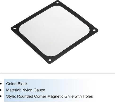 MECCANIXITY PC Dust Filter, 140x140mm Magnetic Frame Nylon Computer Case Cooler Dustproof Mesh Cover Fan Grills for Computer Chassis Speakers, Black in Saudi Arabia