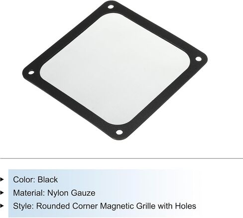 MECCANIXITY PC Dust Filter, 120x120mm Magnetic Frame Nylon Computer Case Cooler Dustproof Mesh Cover Fan Grills for Computer Chassis Speakers, Black in Saudi Arabia