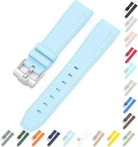 شريط مطاطي ذو طرف منحني 20 مم لساعة أوميغا X Swatch MoonSwatch، أساور ساعة بديلة مع إبزيم لساعة أوميغا X Swatch MoonSwatch وSpeedMaster - ألوان متعددة in Kuwait