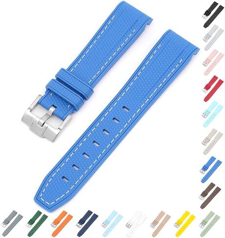 شريط مطاطي ذو طرف منحني 20 مم لساعة أوميغا X Swatch MoonSwatch، أساور ساعة بديلة مع إبزيم لساعة أوميغا X Swatch MoonSwatch وSpeedMaster - ألوان متعددة in Kuwait