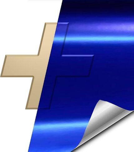 VViViD Auto Emblem Car Wrap Vinyl, Blue Gloss Chrome, Compatible with Chevy Bowtie Logo 11.8 Inches x 4 Inches Sheets (x2) in Saudi Arabia