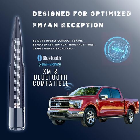 Antenna fits Jeep Wrangler JK JL Gladiator | Ford F150 F250 F350 | Dodge RAM,Heavy Duty Vehicle Pickup Trucks Accessories | 50 Cal 5.5 Inch (Red) in Kuwait