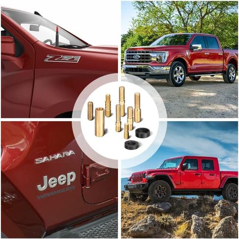 Antenna fits Jeep Wrangler JK JL Gladiator | Ford F150 F250 F350 | Dodge RAM,Heavy Duty Vehicle Pickup Trucks Accessories | 50 Cal 5.5 Inch (Red) in Kuwait
