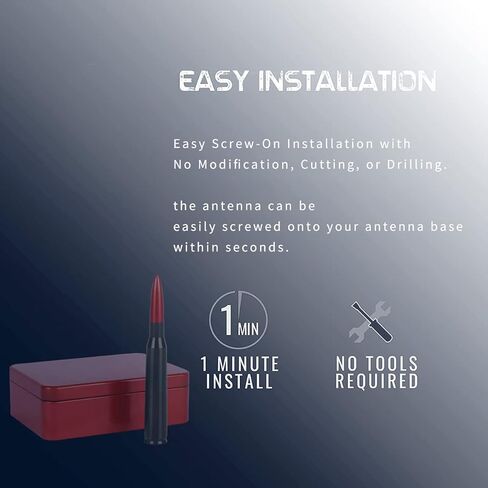 Antenna fits Jeep Wrangler JK JL Gladiator | Ford F150 F250 F350 | Dodge RAM,Heavy Duty Vehicle Pickup Trucks Accessories | 50 Cal 5.5 Inch (Red) in Kuwait