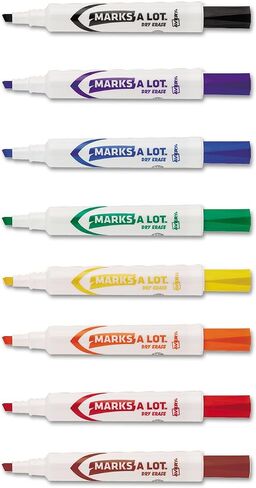 AVERY Marks A Lot Dry Erase Markers, Low Odor White Board Markers with Chisel Tip, 8 Assorted Colors (24411) in Saudi Arabia