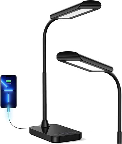 LED Desk Lamp, Bright Dimmable Eye-Caring Desk Light, Touch Table Lamp, Gooseneck Lamp, 35 Lighting Modes, Memory Function, Desk Lamps for Bedroom, Study Room in Saudi Arabia