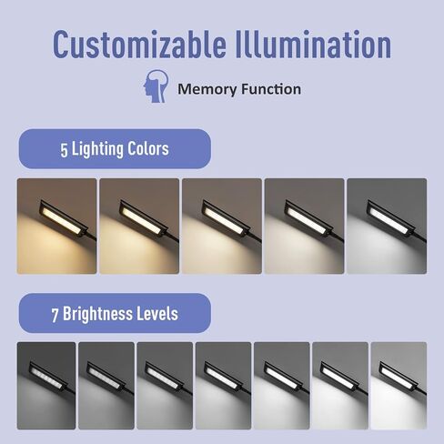 LED Desk Lamp, Bright Dimmable Eye-Caring Desk Light, Touch Table Lamp, Gooseneck Lamp, 35 Lighting Modes, Memory Function, Desk Lamps for Bedroom, Study Room in Saudi Arabia