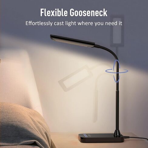 LED Desk Lamp, Bright Dimmable Eye-Caring Desk Light, Touch Table Lamp, Gooseneck Lamp, 35 Lighting Modes, Memory Function, Desk Lamps for Bedroom, Study Room in Saudi Arabia