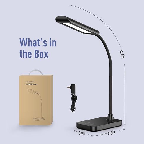 LED Desk Lamp, Bright Dimmable Eye-Caring Desk Light, Touch Table Lamp, Gooseneck Lamp, 35 Lighting Modes, Memory Function, Desk Lamps for Bedroom, Study Room in Saudi Arabia