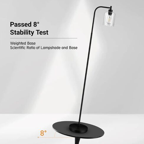 BoostArea Standing Lamp with Glass Shade, Modern Industrial Floor Lamp with Foot Switch, Bright 6W LED for Living Room and Bedroom in Saudi Arabia