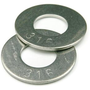 Flat Washers 316 SS - 2" (2.125 ID x 4 OD x .187 THK) - Pack of 10 in Kuwait