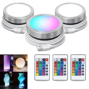 طقم مصابيح LED RGB مكون من 3 قطع لصندوق إضاءة مطبوع ثلاثي الأبعاد، وظيفة التحكم عن بعد والذاكرة، USB 5V، متوافق مع نماذج Bambu Lab X1/P1/A1 وMakerWorld، من CreatryLab in Kuwait