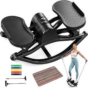 Rock Steppers for Exercise at Home, Portable Mini Stair Stepper with Resistance Bands, Gentle on Knees for Full Body Home Workout & Low-Impact Balance Board, Aerobic Workout Machine Fitness Equipment in Saudi Arabia