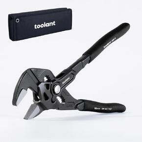 toolant 7-Inch Pliers Wrench – 10:1 Lever Ratio CR-V Steel, Smooth Parallel Jaws, Push-Button Quick Adjust, Zinc Phosphate Finish, with Belt Pouch – for Plumbing, Automotive & DIY in Kuwait