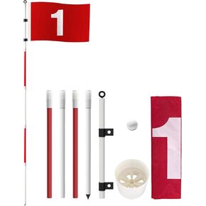 Golf Flagstick 6ft, 5-Section Portable Putting Green Flag Pole with ABS Hole Cup 1 Golf Balls for Backyard Driving Range in Saudi Arabia