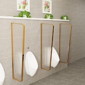 Rose Gold Bathroom Privacy Screen for Men, Wall-Mounted Toilet Partition, 2pcs Home Improvement Solution for Enhanced Privacy and Style in Kuwait