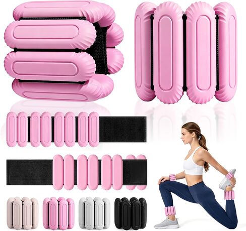 Wrist Weights for Women & Men, 2lb Silicone Wrist Ankle Weights for Pilates, Yoga, Running and Strength Training Comfortable Weighted Bracelet Arm Leg Weights for Fitness, Walking, Gym in Kuwait
