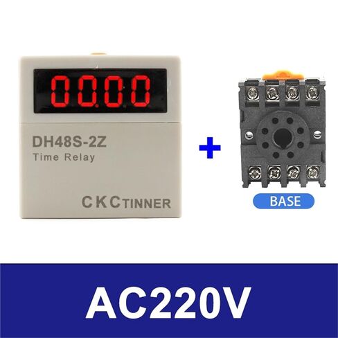 DH48S-2Z الرقمية LED الموقت للبرمجة التتابع التبديل 0.01S-99H99M تأخير مع قاعدة المقبس التيار المتناوب/تيار مستمر 12 فولت 24 فولت 36 فولت 110 فولت 220 فولت 380 فولت (AC220V) in Kuwait
