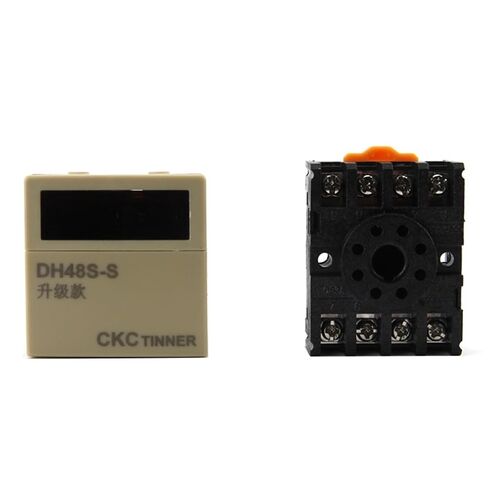 DH48S-S Digital LED Programmable Timer Time Relay Switch with Socket Base 12V 24V 220V 380V Delay 0.01S-99H(AC 220V) in Kuwait