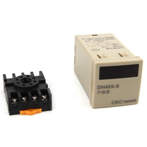 DH48S-S Digital LED Programmable Timer Time Relay Switch with Socket Base 12V 24V 220V 380V Delay 0.01S-99H(AC 220V) in Kuwait