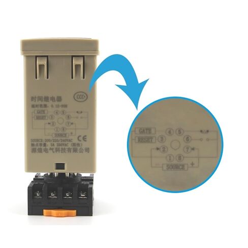 DH48S-S Digital LED Programmable Timer Time Relay Switch with Socket Base 12V 24V 220V 380V Delay 0.01S-99H(AC 220V) in Kuwait
