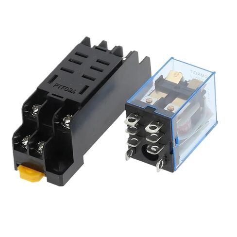220/240 فولت التيار المتناوب 10A 8PIN لفائف الطاقة التقوية DPDT LY2NJ HH62P HHC68A-2Z مع قاعدة المقبس (تيار مستمر 12 فولت) in Kuwait