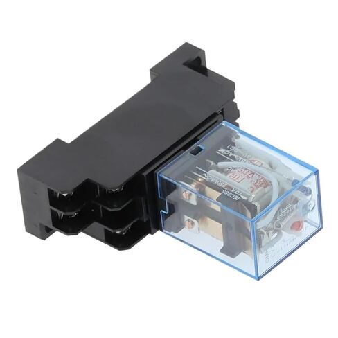 220/240 فولت التيار المتناوب 10A 8PIN لفائف الطاقة التقوية DPDT LY2NJ HH62P HHC68A-2Z مع قاعدة المقبس (تيار مستمر 12 فولت) in Kuwait