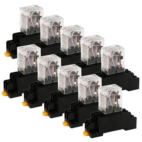 10 Sets MY2P HH52P MY2NJ Relay 12V 24V DC AC 36V 48V 110V 220V 380V Coil DPDT General Micro MY2N-GS 8P Small Intermediate(DC - 10 Sets,220V) in Kuwait