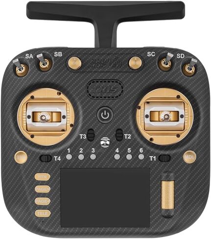 Radiomaster TX15 Max وحدة تحكم راديو 2.4 جيجا هرتز 16 قناة EdgeTX جهاز إرسال راديو، مع AG02 CNC Hall Gimbals/3.5 بوصة IPS تعمل باللمس، تناسب طائرات بدون طيار FPV/Multirotors/RC Helicopter/Car Boats، الوضع 2 (ذهبي) in Kuwait