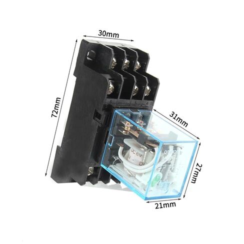 Intermediate Relay HH54P MY4NJ Micro Small Electromagnetic AC/DC 12V 24V AC110V 220V 380V with 14 pins Socket Base PYF14A(AC 110V) in Kuwait