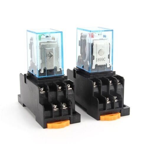 Intermediate Relay HH54P MY4NJ Micro Small Electromagnetic AC/DC 12V 24V AC110V 220V 380V with 14 pins Socket Base PYF14A(AC 110V) in Kuwait