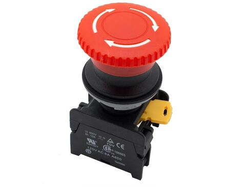 Alpinetech LMB30 Red 30mm 1NC Emergency Stop Push Button Switch Estop EPO Mushroom Switch in Kuwait