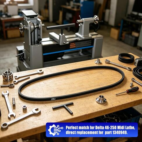 Drive Replacement Belt for Delta Midi Lathe 46-250, 3-Rib Industrial V-Belt,Replacement for Delta 1340949 in Kuwait