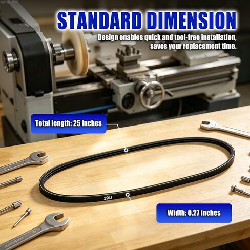 Drive Replacement Belt for Delta Midi Lathe 46-250, 3-Rib Industrial V-Belt,Replacement for Delta 1340949 in Kuwait