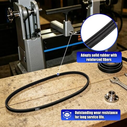 Drive Replacement Belt for Delta Midi Lathe 46-250, 3-Rib Industrial V-Belt,Replacement for Delta 1340949 in Kuwait
