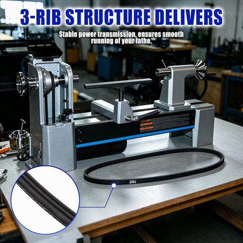 Drive Replacement Belt for Delta Midi Lathe 46-250, 3-Rib Industrial V-Belt,Replacement for Delta 1340949 in Kuwait