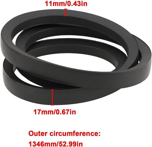B50 Drive V-Belt 1346x17mm 53 بوصة طول × 0.66 بوصة عرض متوافق مع معظم المعدات الصناعية وجزازات العشب in Kuwait