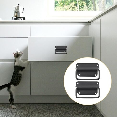 2pcs Stainless Steel Folding Toolbox Pull Handle for Wooden Box Cabinet Door Drawer Industrial Hardware in Kuwait