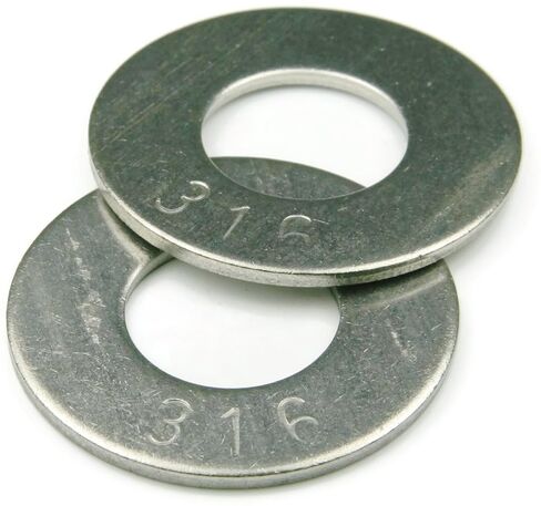 Flat Washers 316 SS - 2" (2.125 ID x 4 OD x .187 THK) - Pack of 10 in Kuwait