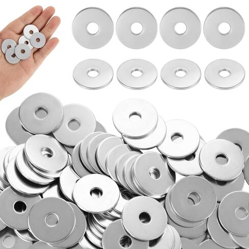 400 PCS 1/4'' x 1'' Fender Washers, Stainless Steel Flat Washers Set, 1.5mm Thick Hardware Washers Zinc, Metal Washer Flat Small Washer for Screws in Kuwait