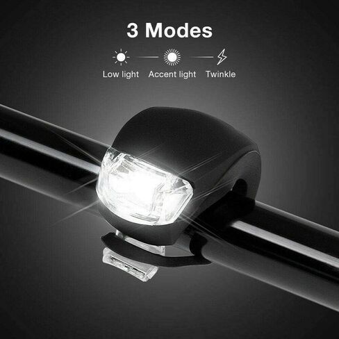 مجموعة مصابيح دراجة من السيليكون مكونة من قطعتين (أمامي أبيض وخلفي أحمر)، مصابيح LED فائقة السطوع للدراجة للركوب الليلي، 3 أوضاع إضاءة، مقاومة للماء سريعة التحرير وأضواء تحذير للسلامة أثناء ركوب الدراجات in Kuwait