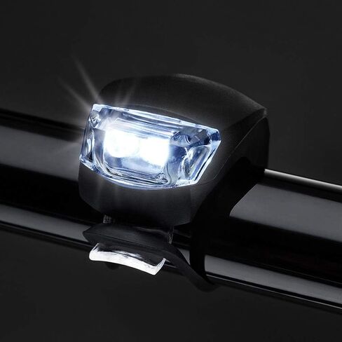 مجموعة مصابيح دراجة من السيليكون مكونة من قطعتين (أمامي أبيض وخلفي أحمر)، مصابيح LED فائقة السطوع للدراجة للركوب الليلي، 3 أوضاع إضاءة، مقاومة للماء سريعة التحرير وأضواء تحذير للسلامة أثناء ركوب الدراجات in Kuwait