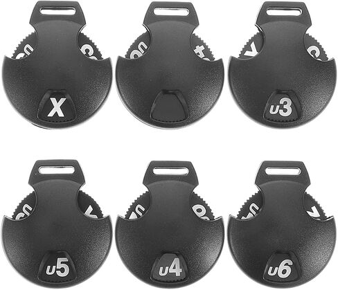 Golf Headcover Number Tags 6-Pack Rotating Label Plastic Black | plastic identifiers for quick selection fairway woods and drivers easy to read rotating numbers, golf bag organization set in Kuwait